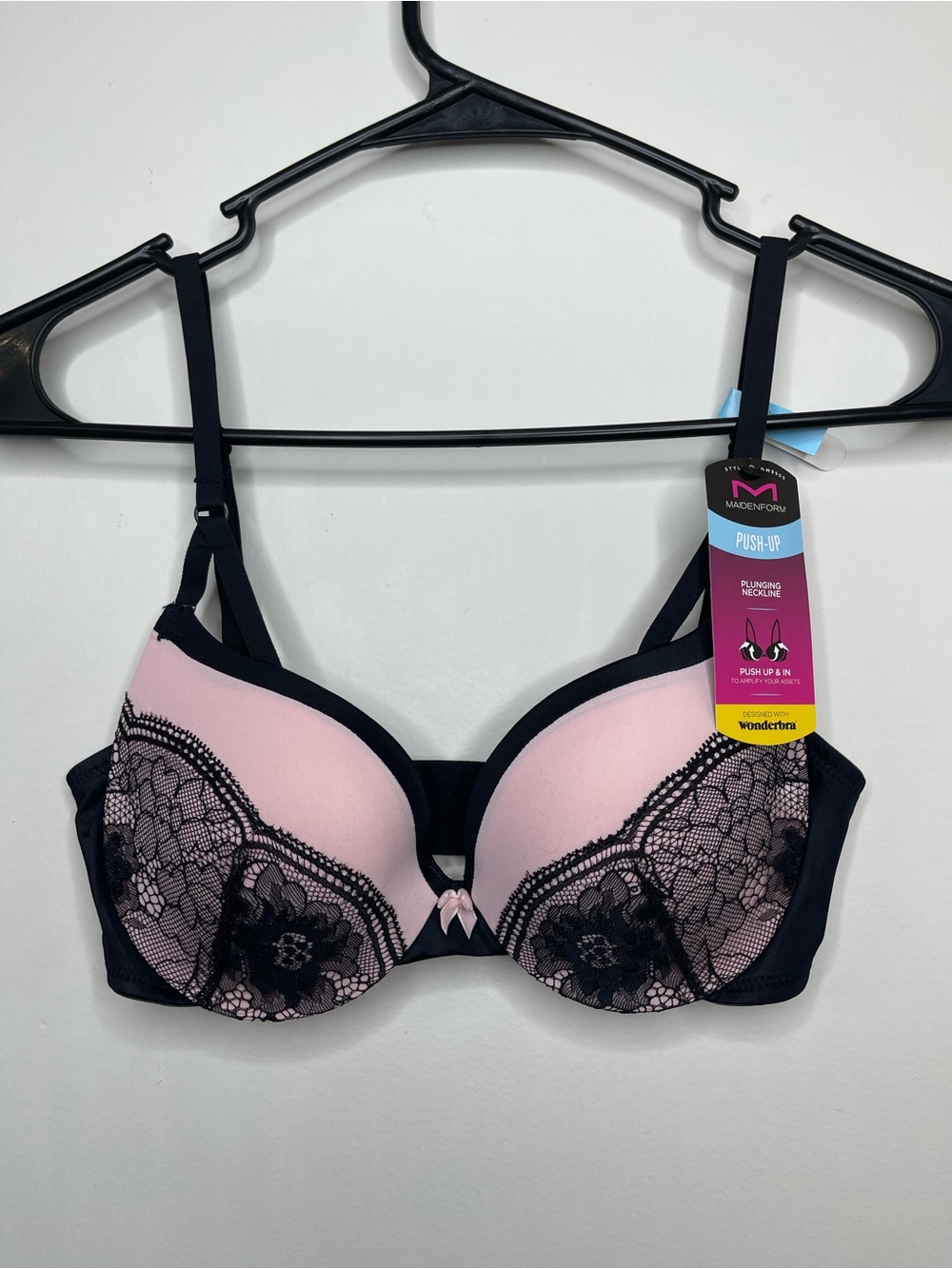 Maidenform Love the Lift Push Up Underwire Bra DM9900 32C Black Peach